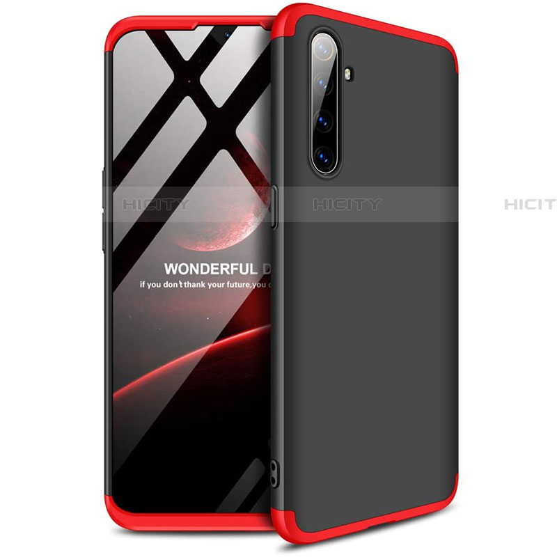 Funda Dura Plastico Rigida Carcasa Mate Frontal y Trasera 360 Grados para Realme X2 Rojo y Negro