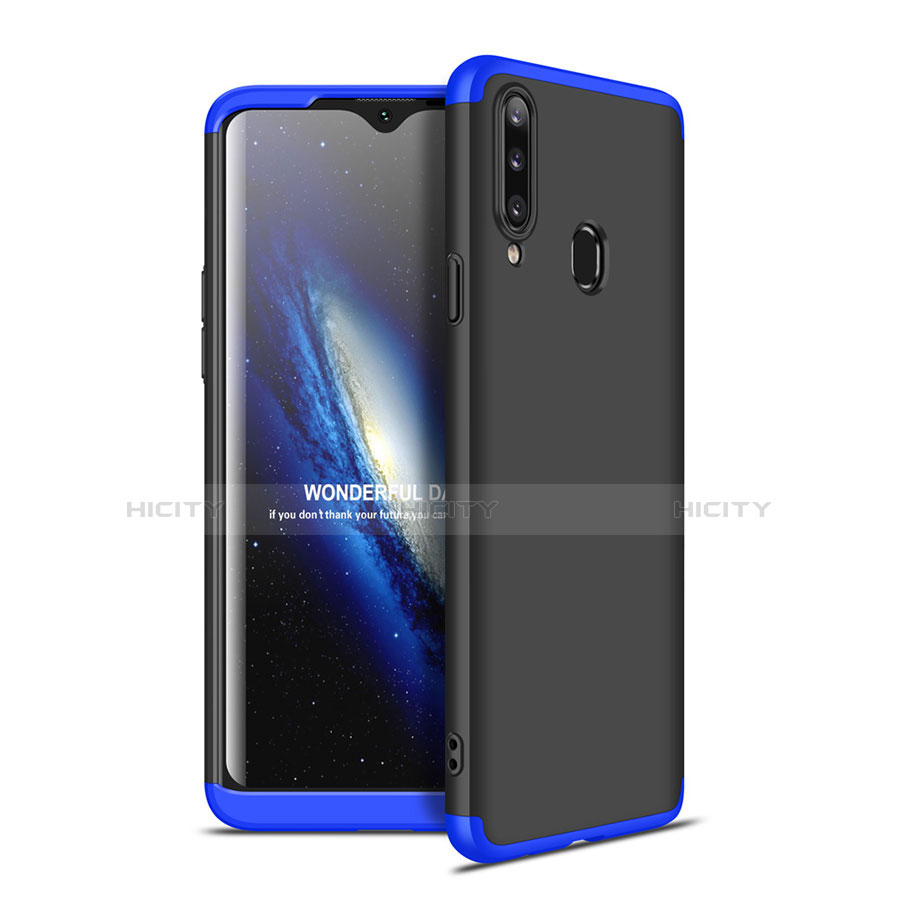 Funda Dura Plastico Rigida Carcasa Mate Frontal y Trasera 360 Grados para Samsung Galaxy A20s Azul y Negro