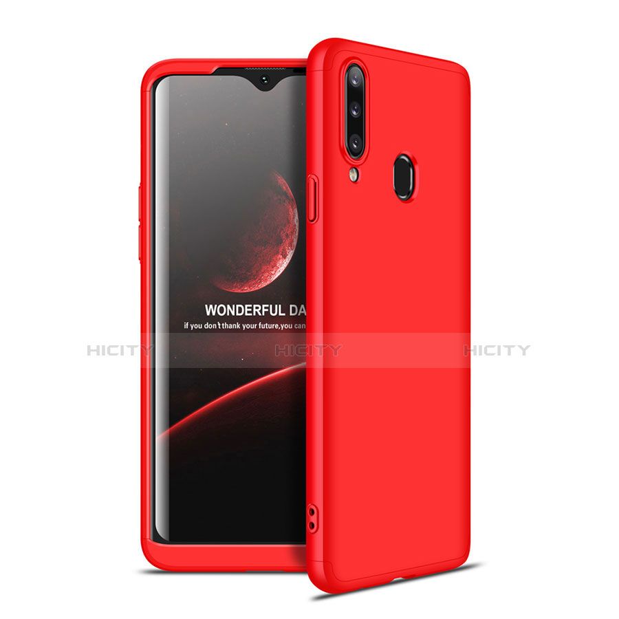 Funda Dura Plastico Rigida Carcasa Mate Frontal y Trasera 360 Grados para Samsung Galaxy A20s Rojo