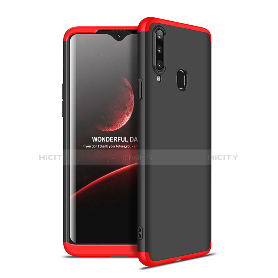 Funda Dura Plastico Rigida Carcasa Mate Frontal y Trasera 360 Grados para Samsung Galaxy A20s Rojo y Negro