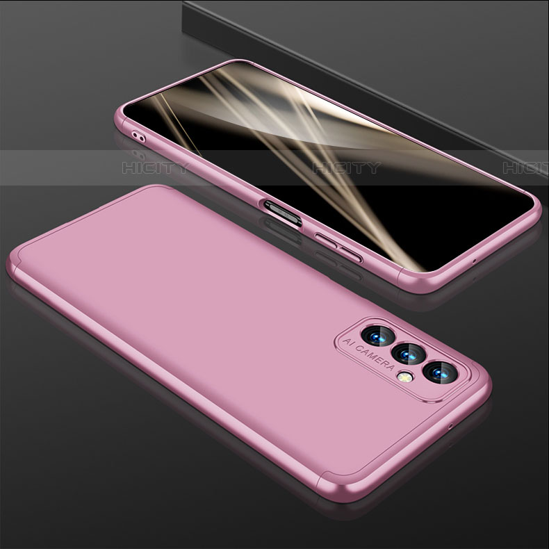 Funda Dura Plastico Rigida Carcasa Mate Frontal y Trasera 360 Grados para Samsung Galaxy A34 5G Oro Rosa