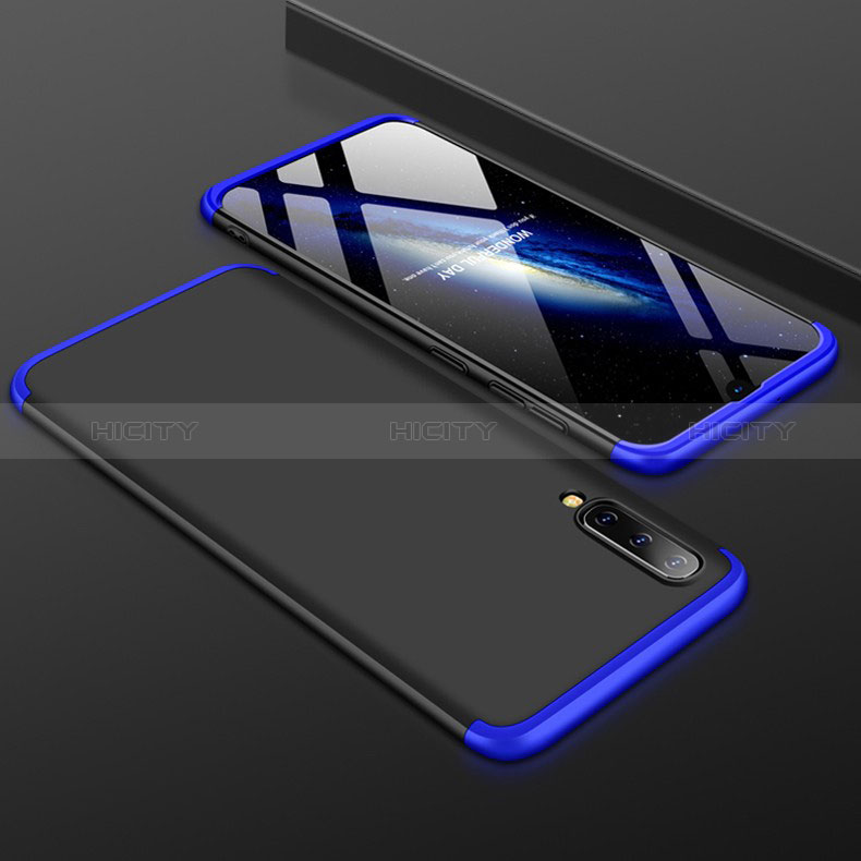 Funda Dura Plastico Rigida Carcasa Mate Frontal y Trasera 360 Grados para Samsung Galaxy A50S Azul y Negro