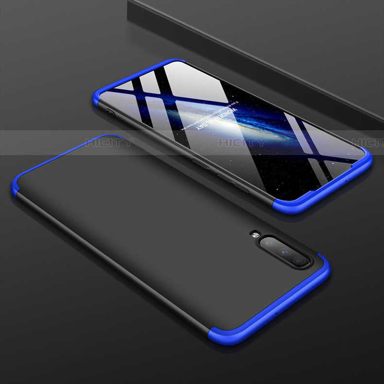 Funda Dura Plastico Rigida Carcasa Mate Frontal y Trasera 360 Grados para Samsung Galaxy A70S Azul y Negro