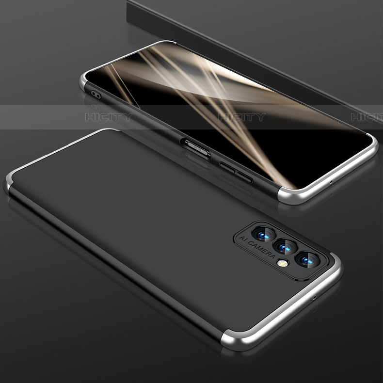 Funda Dura Plastico Rigida Carcasa Mate Frontal y Trasera 360 Grados para Samsung Galaxy A82 5G Plata