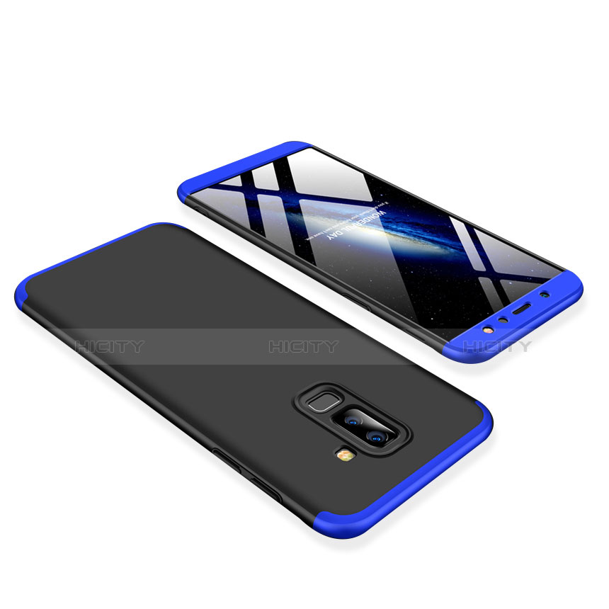 Funda Dura Plastico Rigida Carcasa Mate Frontal y Trasera 360 Grados para Samsung Galaxy A9 Star Lite Azul y Negro