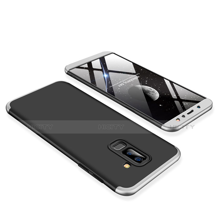 Funda Dura Plastico Rigida Carcasa Mate Frontal y Trasera 360 Grados para Samsung Galaxy A9 Star Lite Plata