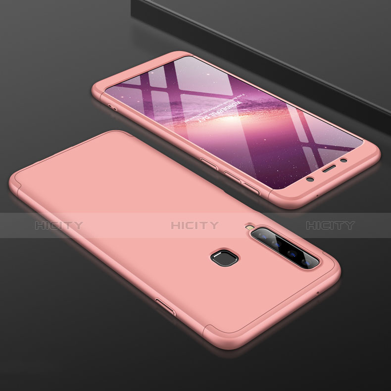 Funda Dura Plastico Rigida Carcasa Mate Frontal y Trasera 360 Grados para Samsung Galaxy A9s Oro Rosa