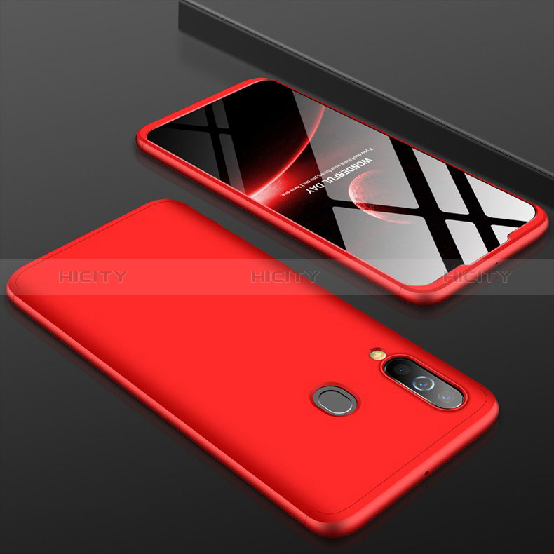 Funda Dura Plastico Rigida Carcasa Mate Frontal y Trasera 360 Grados para Samsung Galaxy M40 Rojo