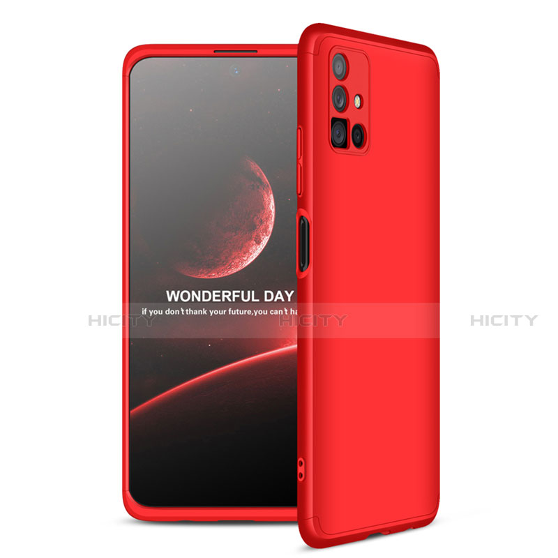 Funda Dura Plastico Rigida Carcasa Mate Frontal y Trasera 360 Grados para Samsung Galaxy M51 Rojo