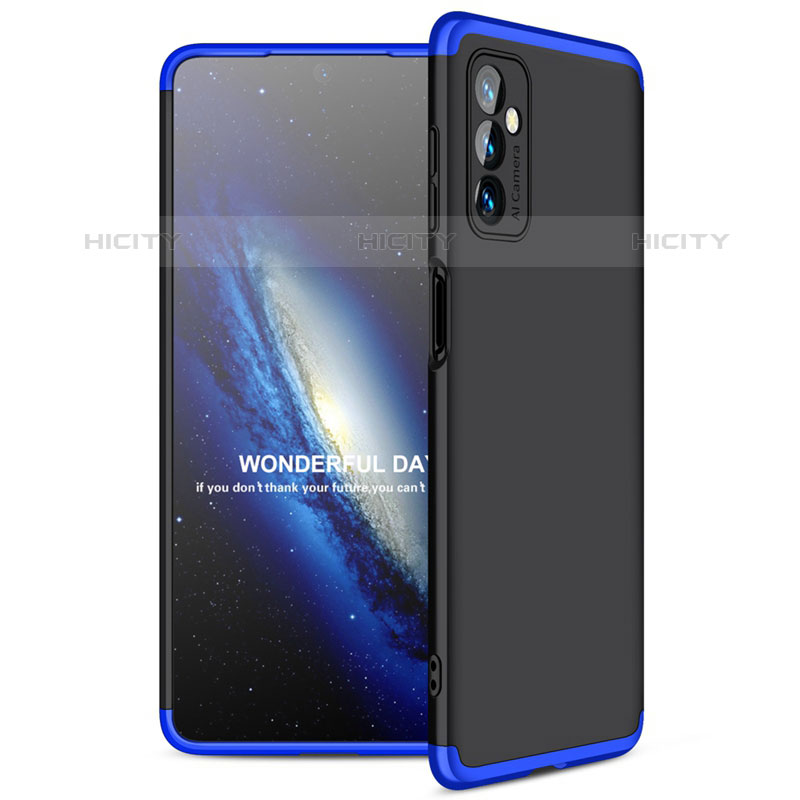 Funda Dura Plastico Rigida Carcasa Mate Frontal y Trasera 360 Grados para Samsung Galaxy M52 5G Azul y Negro