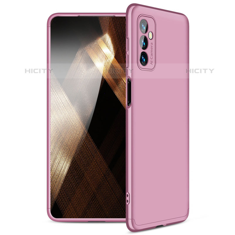 Funda Dura Plastico Rigida Carcasa Mate Frontal y Trasera 360 Grados para Samsung Galaxy M52 5G Oro Rosa