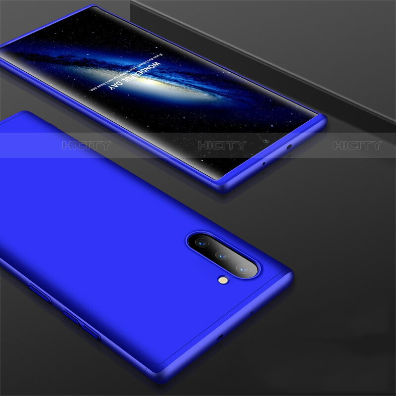 Funda Dura Plastico Rigida Carcasa Mate Frontal y Trasera 360 Grados para Samsung Galaxy Note 10 5G Azul