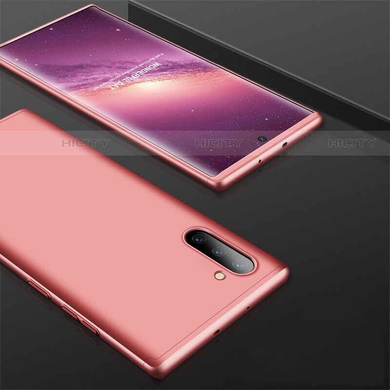 Funda Dura Plastico Rigida Carcasa Mate Frontal y Trasera 360 Grados para Samsung Galaxy Note 10 5G Oro Rosa