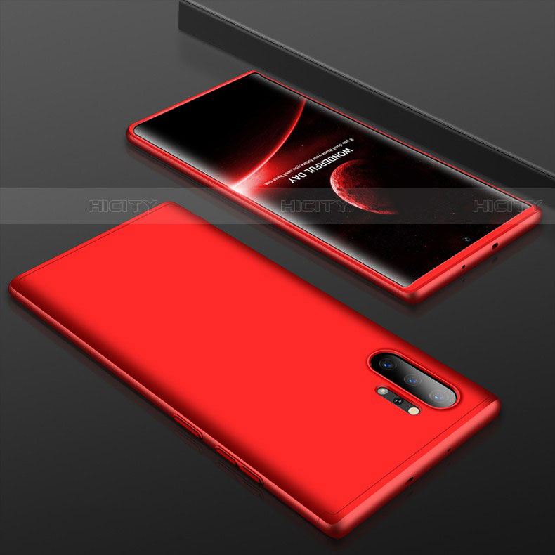 Funda Dura Plastico Rigida Carcasa Mate Frontal y Trasera 360 Grados para Samsung Galaxy Note 10 Plus 5G Rojo