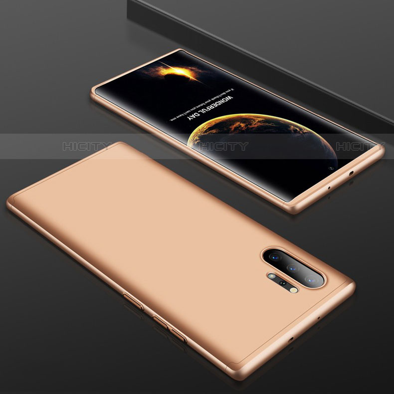 Funda Dura Plastico Rigida Carcasa Mate Frontal y Trasera 360 Grados para Samsung Galaxy Note 10 Plus Oro