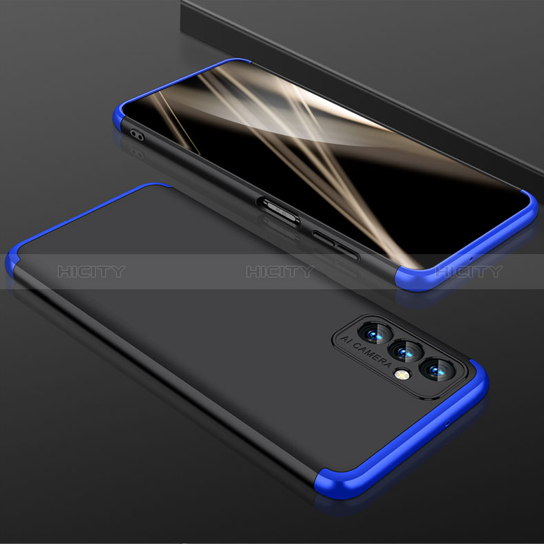 Funda Dura Plastico Rigida Carcasa Mate Frontal y Trasera 360 Grados para Samsung Galaxy Quantum2 5G Azul y Negro