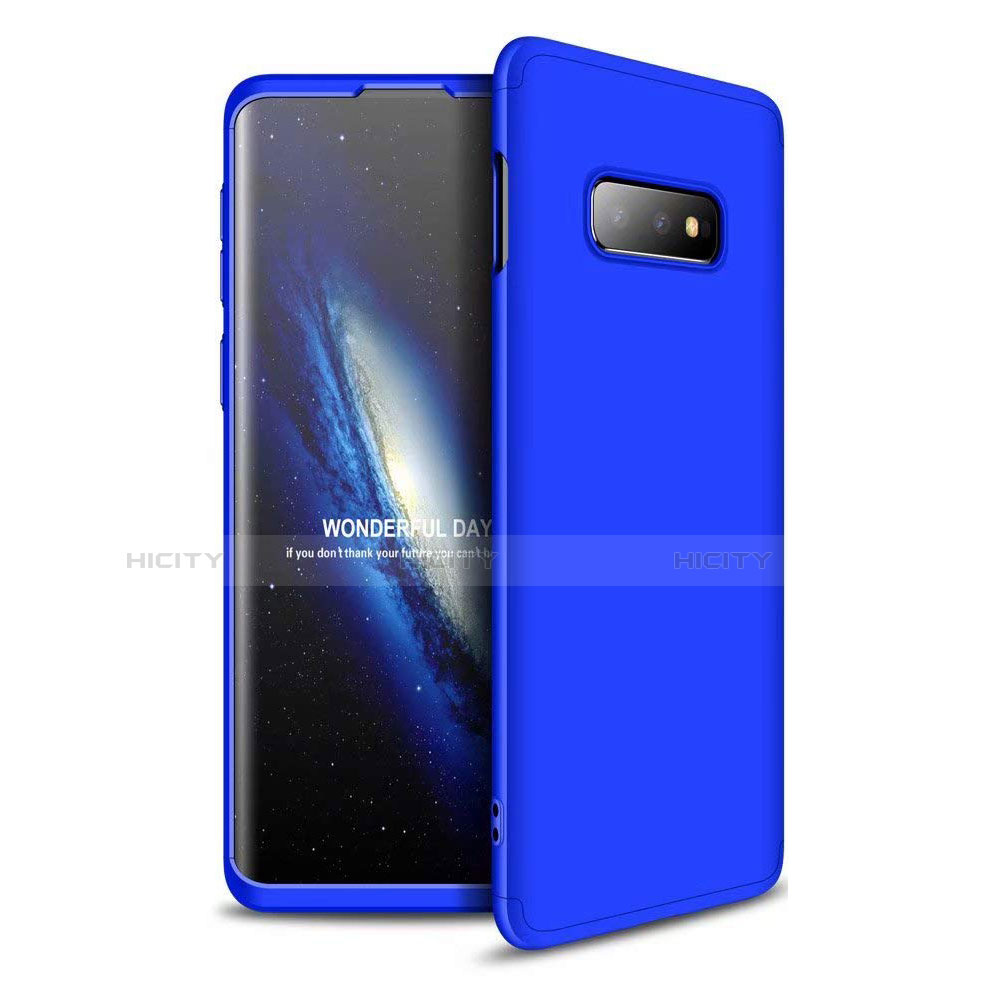 Funda Dura Plastico Rigida Carcasa Mate Frontal y Trasera 360 Grados para Samsung Galaxy S10e Azul