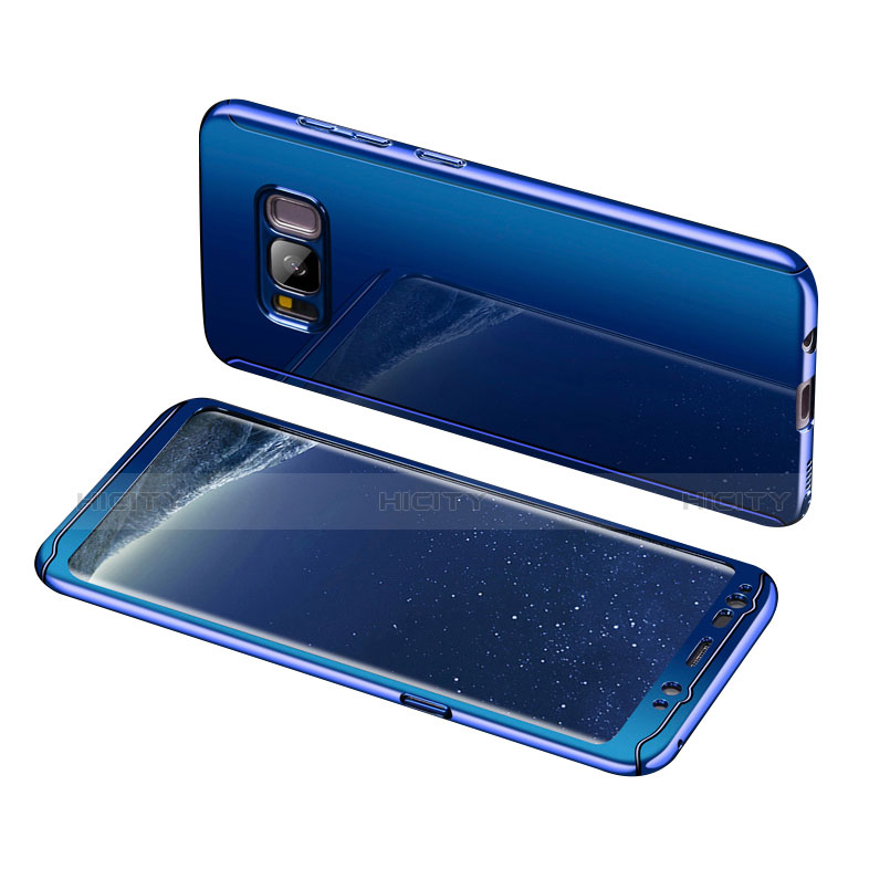 Funda Dura Plastico Rigida Carcasa Mate Frontal y Trasera 360 Grados para Samsung Galaxy S8 Azul