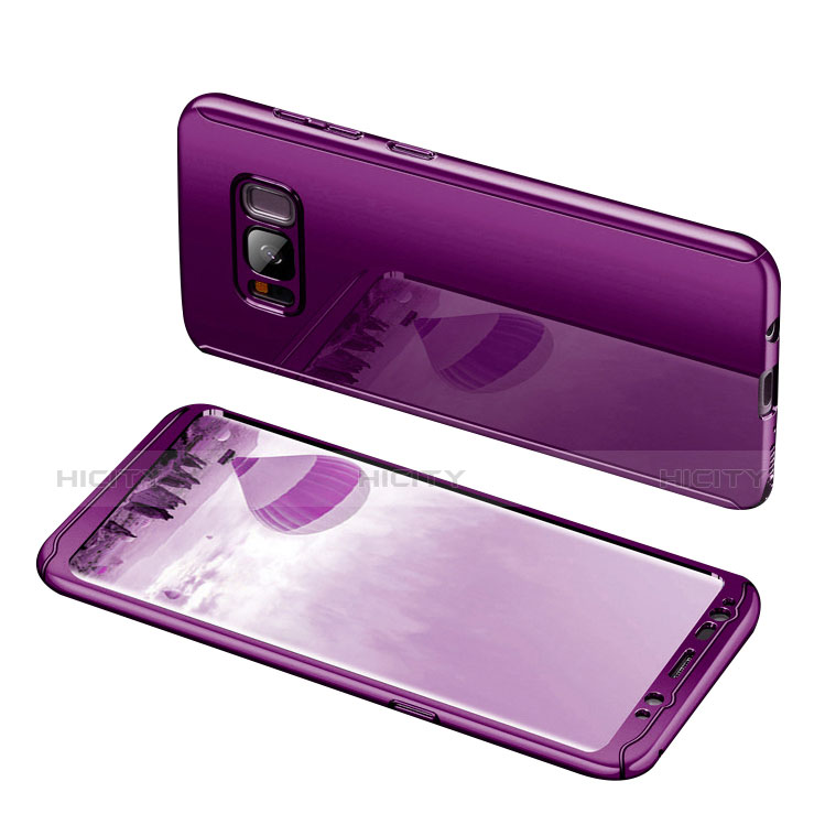 Funda Dura Plastico Rigida Carcasa Mate Frontal y Trasera 360 Grados para Samsung Galaxy S8 Plus Morado