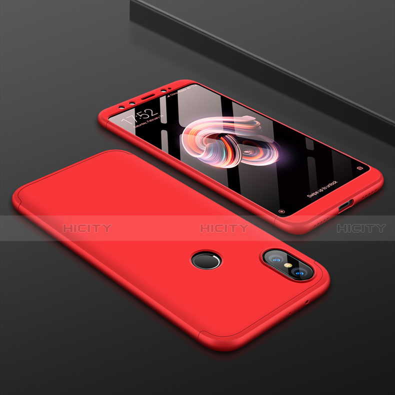 Funda Dura Plastico Rigida Carcasa Mate Frontal y Trasera 360 Grados para Xiaomi Mi 6X Rojo