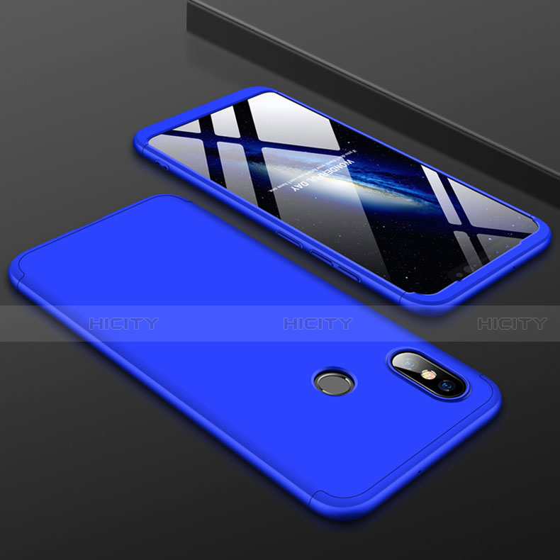 Funda Dura Plastico Rigida Carcasa Mate Frontal y Trasera 360 Grados para Xiaomi Mi 8 Azul