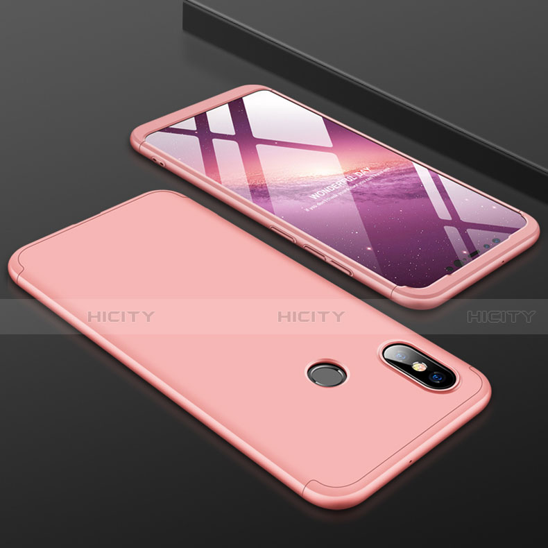 Funda Dura Plastico Rigida Carcasa Mate Frontal y Trasera 360 Grados para Xiaomi Mi 8 Oro Rosa