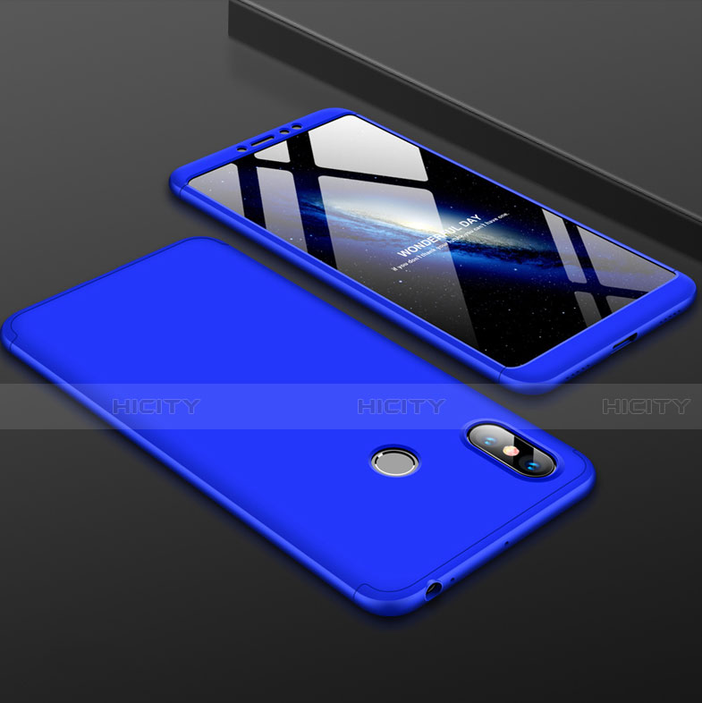 Funda Dura Plastico Rigida Carcasa Mate Frontal y Trasera 360 Grados para Xiaomi Mi Max 3 Azul