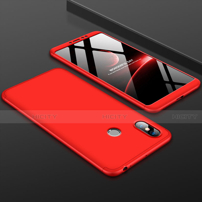 Funda Dura Plastico Rigida Carcasa Mate Frontal y Trasera 360 Grados para Xiaomi Mi Max 3 Rojo