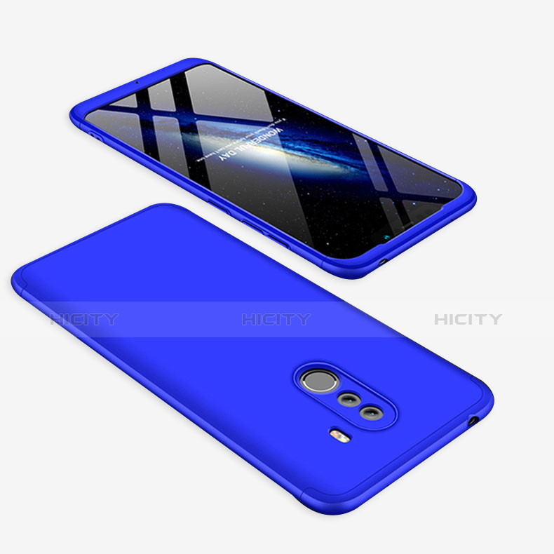 Funda Dura Plastico Rigida Carcasa Mate Frontal y Trasera 360 Grados para Xiaomi Pocophone F1 Azul