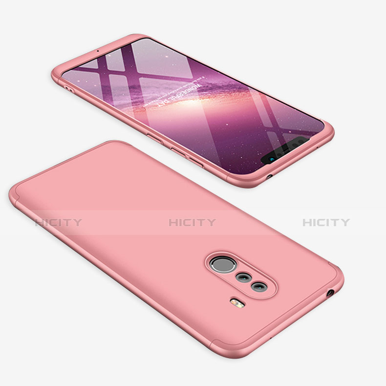 Funda Dura Plastico Rigida Carcasa Mate Frontal y Trasera 360 Grados para Xiaomi Pocophone F1 Oro Rosa