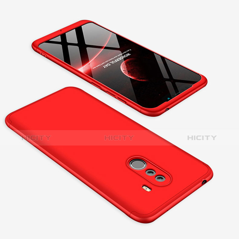 Funda Dura Plastico Rigida Carcasa Mate Frontal y Trasera 360 Grados para Xiaomi Pocophone F1 Rojo