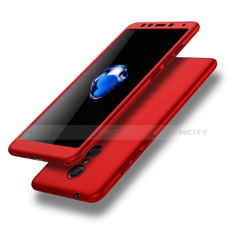 Funda Dura Plastico Rigida Carcasa Mate Frontal y Trasera 360 Grados para Xiaomi Redmi 5 Rojo