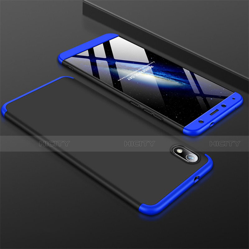 Funda Dura Plastico Rigida Carcasa Mate Frontal y Trasera 360 Grados para Xiaomi Redmi 7A Azul y Negro