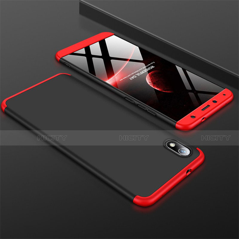 Funda Dura Plastico Rigida Carcasa Mate Frontal y Trasera 360 Grados para Xiaomi Redmi 7A Rojo y Negro