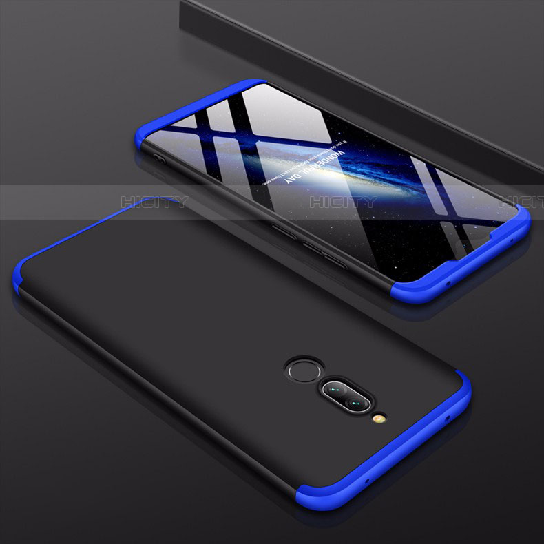 Funda Dura Plastico Rigida Carcasa Mate Frontal y Trasera 360 Grados para Xiaomi Redmi 8 Azul y Negro