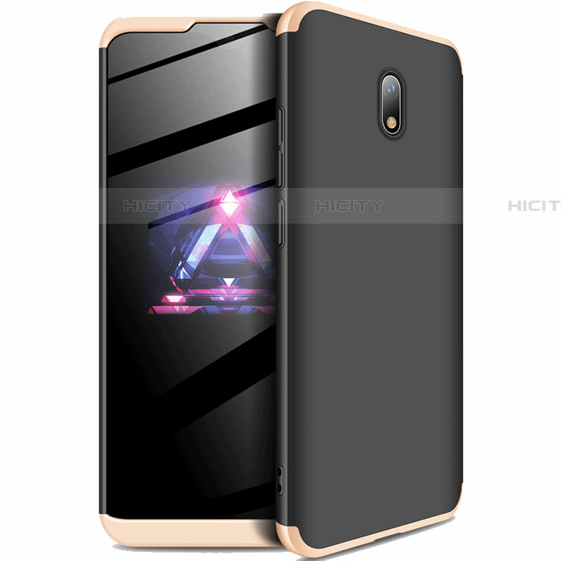 Funda Dura Plastico Rigida Carcasa Mate Frontal y Trasera 360 Grados para Xiaomi Redmi 8A Oro y Negro