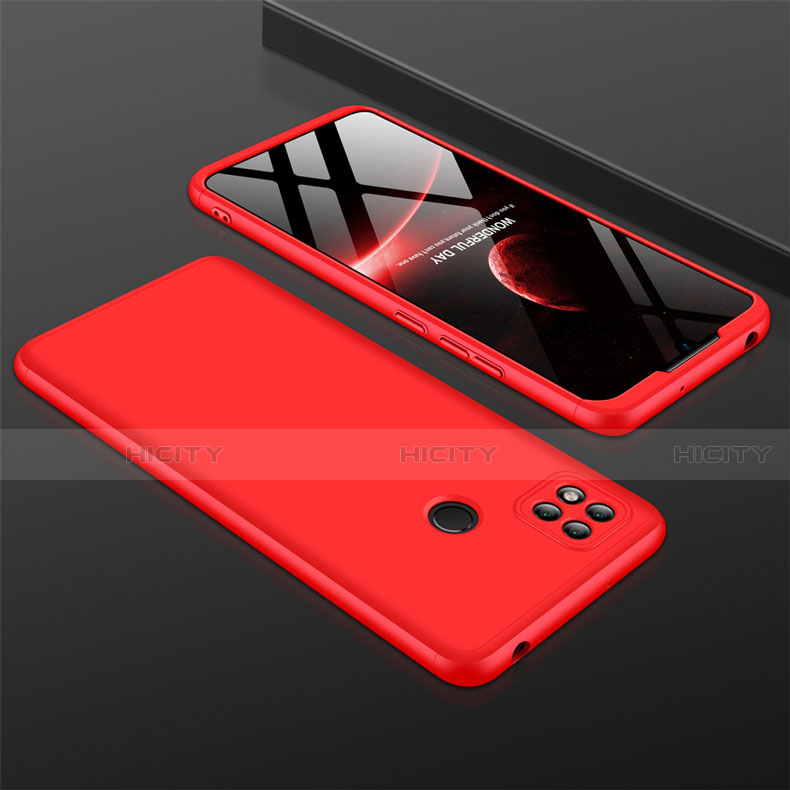 Funda Dura Plastico Rigida Carcasa Mate Frontal y Trasera 360 Grados para Xiaomi Redmi 9C NFC Rojo