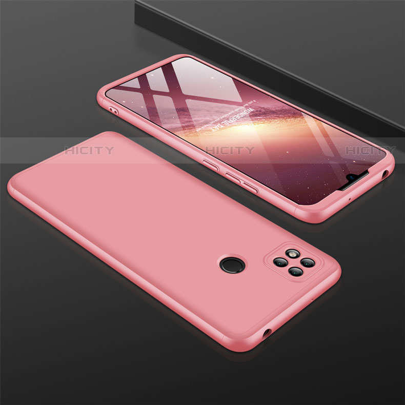 Funda Dura Plastico Rigida Carcasa Mate Frontal y Trasera 360 Grados para Xiaomi Redmi 9C Oro Rosa