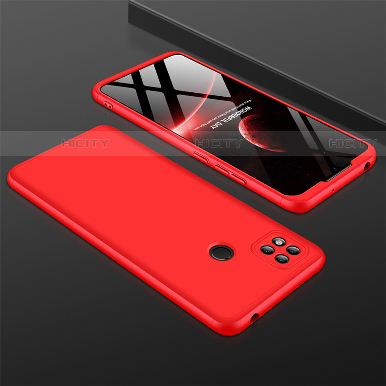 Funda Dura Plastico Rigida Carcasa Mate Frontal y Trasera 360 Grados para Xiaomi Redmi 9C Rojo