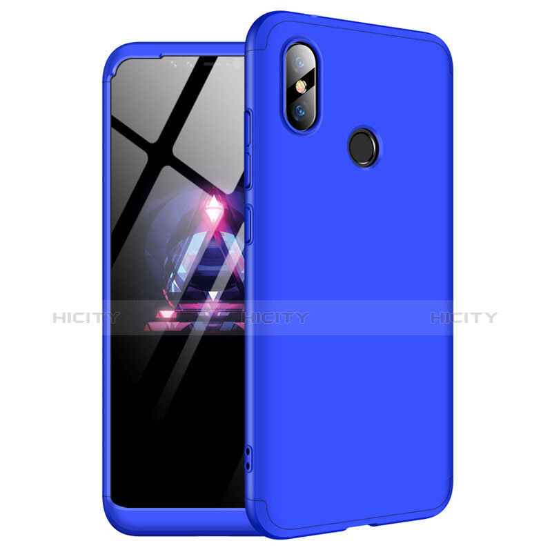 Funda Dura Plastico Rigida Carcasa Mate Frontal y Trasera 360 Grados para Xiaomi Redmi Note 6 Pro Azul