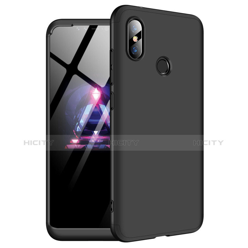 Funda Dura Plastico Rigida Carcasa Mate Frontal y Trasera 360 Grados para Xiaomi Redmi Note 6 Pro Negro