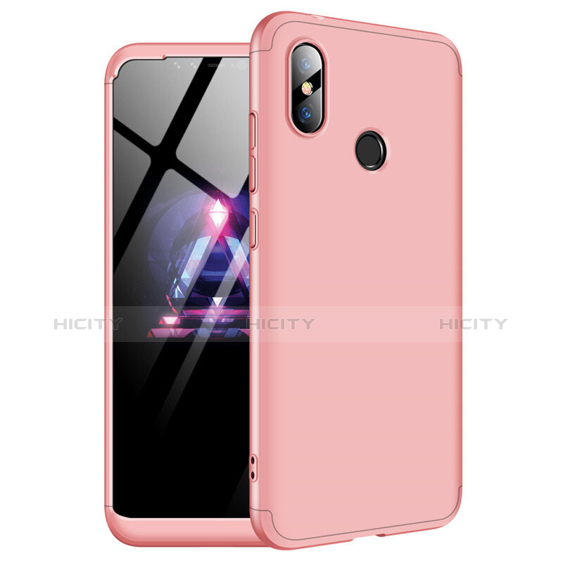 Funda Dura Plastico Rigida Carcasa Mate Frontal y Trasera 360 Grados para Xiaomi Redmi Note 6 Pro Oro Rosa