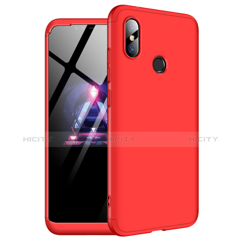 Funda Dura Plastico Rigida Carcasa Mate Frontal y Trasera 360 Grados para Xiaomi Redmi Note 6 Pro Rojo