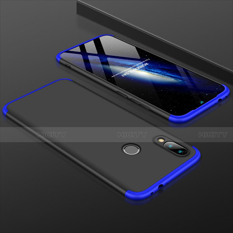 Funda Dura Plastico Rigida Carcasa Mate Frontal y Trasera 360 Grados para Xiaomi Redmi Note 7 Azul y Negro