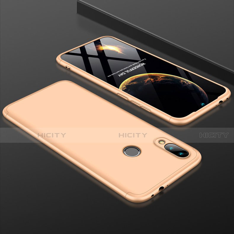 Funda Dura Plastico Rigida Carcasa Mate Frontal y Trasera 360 Grados para Xiaomi Redmi Note 7 Pro Oro