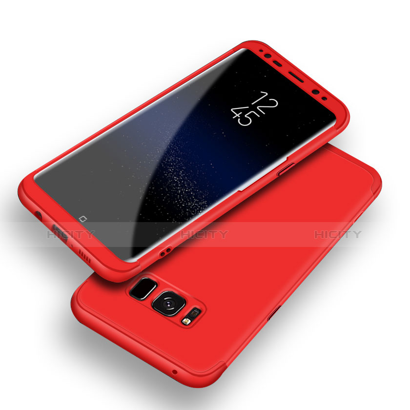 Funda Dura Plastico Rigida Carcasa Mate Frontal y Trasera 360 Grados Q03 para Samsung Galaxy S8 Rojo