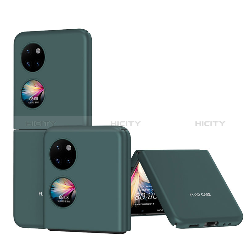 Funda Dura Plastico Rigida Carcasa Mate Frontal y Trasera 360 Grados QH1 para Huawei P50 Pocket Verde