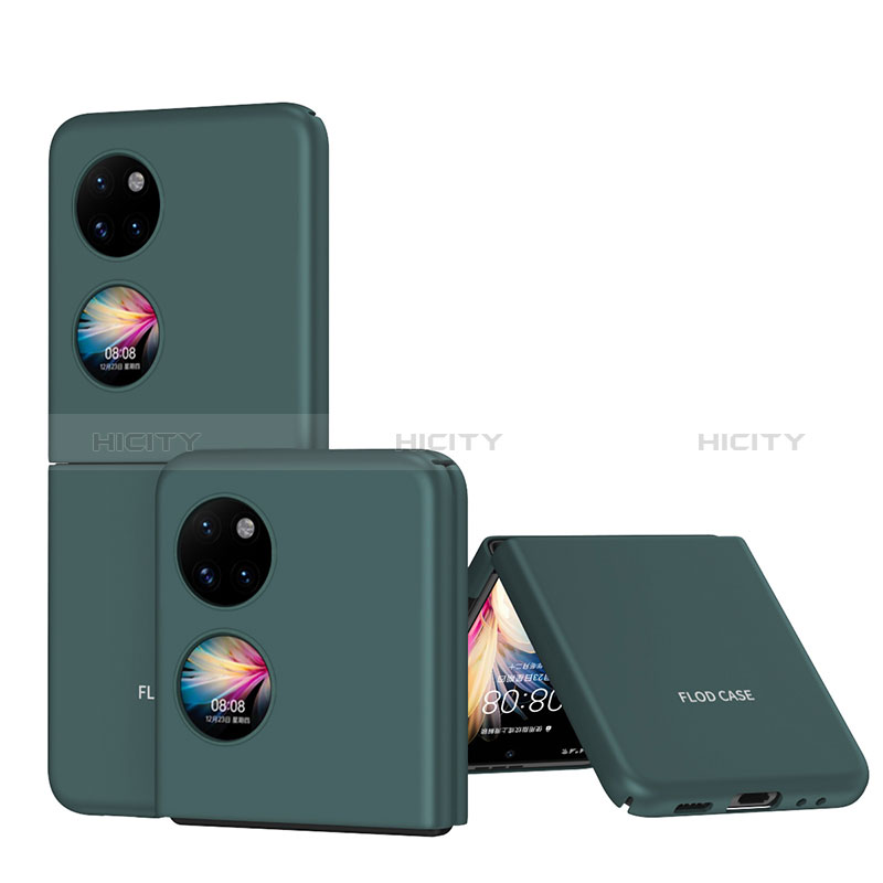 Funda Dura Plastico Rigida Carcasa Mate Frontal y Trasera 360 Grados QH1 para Huawei P60 Pocket Verde