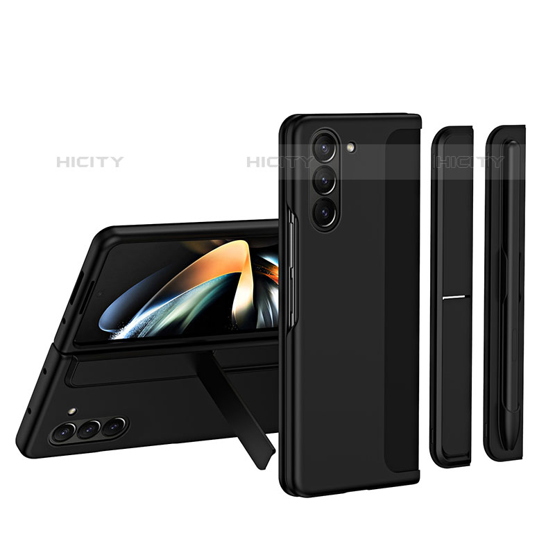 Funda Dura Plastico Rigida Carcasa Mate Frontal y Trasera 360 Grados QH1 para Samsung Galaxy Z Fold5 5G Negro