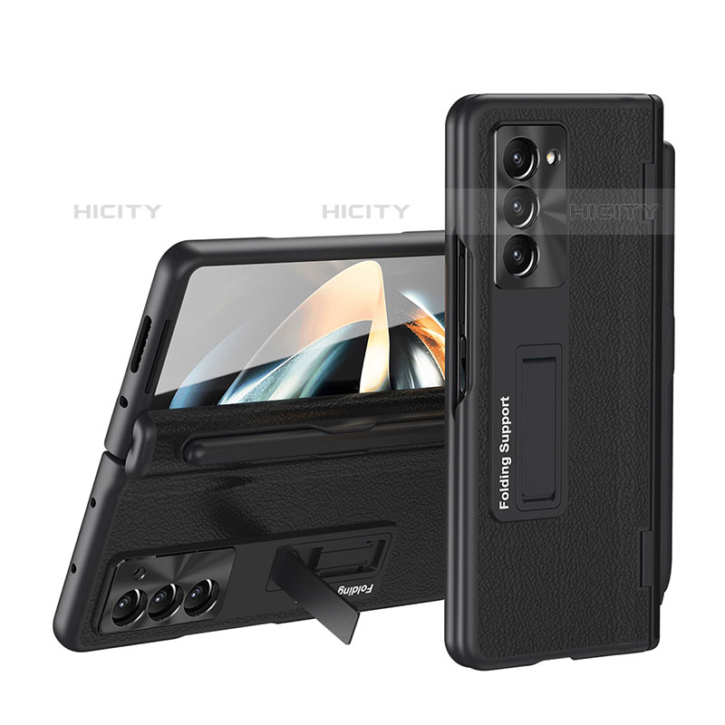 Funda Dura Plastico Rigida Carcasa Mate Frontal y Trasera 360 Grados QH4 para Samsung Galaxy Z Fold5 5G Negro